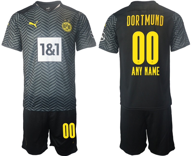 Men 2021-2022 Club Borussia Dortmund away black customized Soccer Jersey->borussia dortmund jersey->Soccer Club Jersey